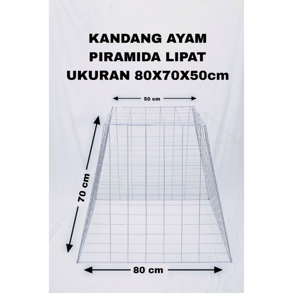 KANDANG AYAM GALVANIS PIRAMIDA JUMBO UKURAN 70X80X50 CM