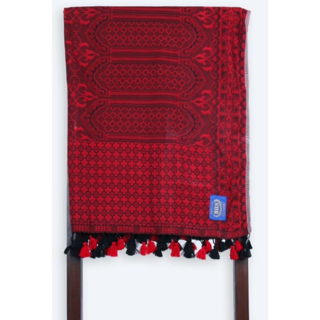 Surban Subaiyah BHS Classic Motif Jacquard Merah Hati
