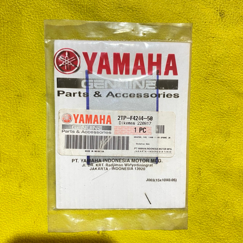 Striping stiker atas tangki yamaha Vixion NVA movistar 2015 biru original YGP 2TP-F4244-50