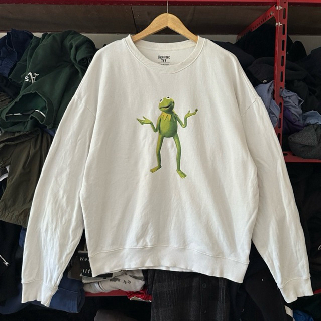 Crewneck graphic tee x disney kermit oversize like new