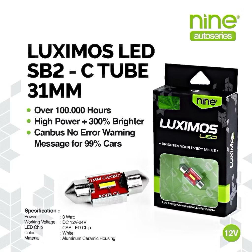 Lampu Led Kabin Plafon Mobil Ukuran 31mm dan 36mm Semua Mobil Super Terang Nine Autoseries