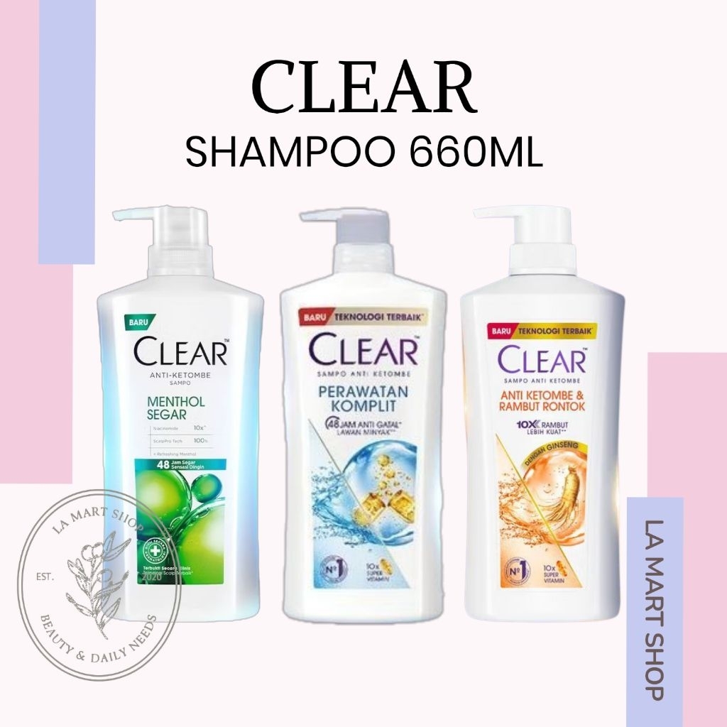 Shampoo Clear Ice Cool Menthol 660ML 850ML / Shampo Clear Anti Ketombe & Rambut Rontok 660ML / Shamp