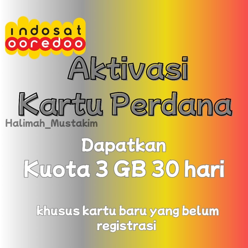 Inject kartu kosong | Aktivasi kartu perdana Indosat 3 GB 30 hari khusus kartu belum registrasi / ak