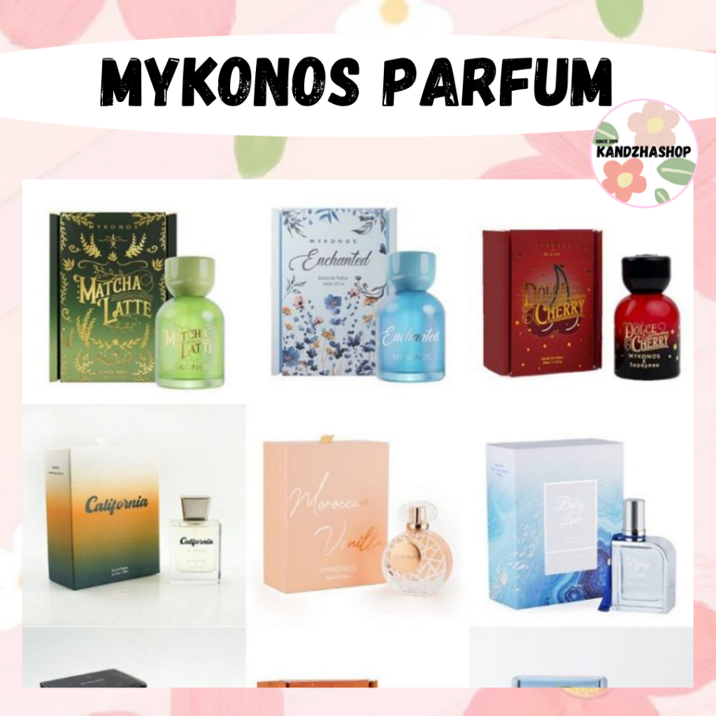 SIAP KIRIM! Parfum Mykonos - Satin Black - Monaco Royale - Monro - California - Utopia - Vanila Clou