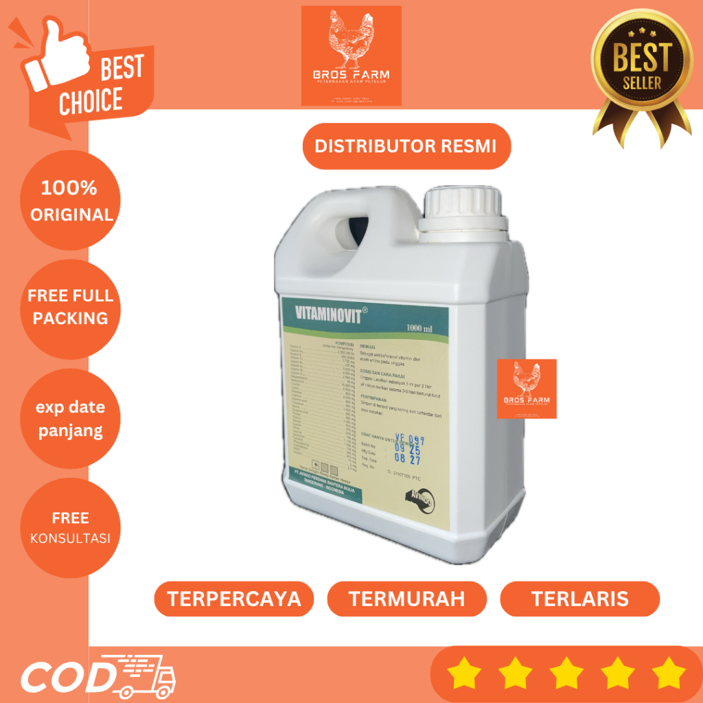 VITAMINOVIT 1 Liter Multivitamin Asam Amino Unggas / Ayam