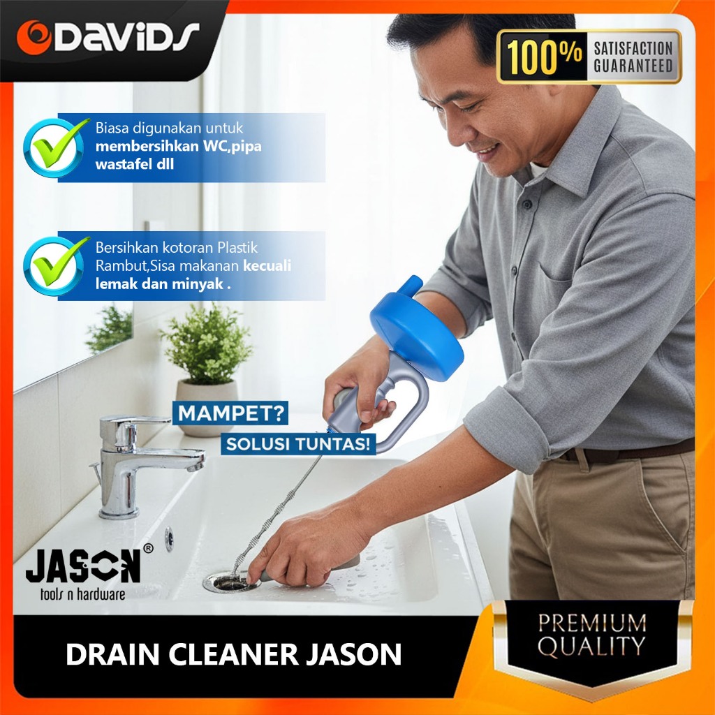 Alat Sumbatan Saluran Air Bak Cuci Piring Wastafel Flexible Drain Cleaner Kawat Pembersih Pipa Jason