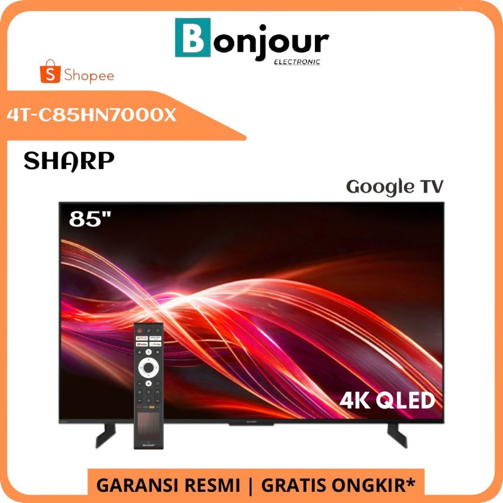 QLED TV Sharp 4T-C85HN7000X 4K 85 Inch Google TV Sharp C85HN7000X 85 Inci 144 Hz