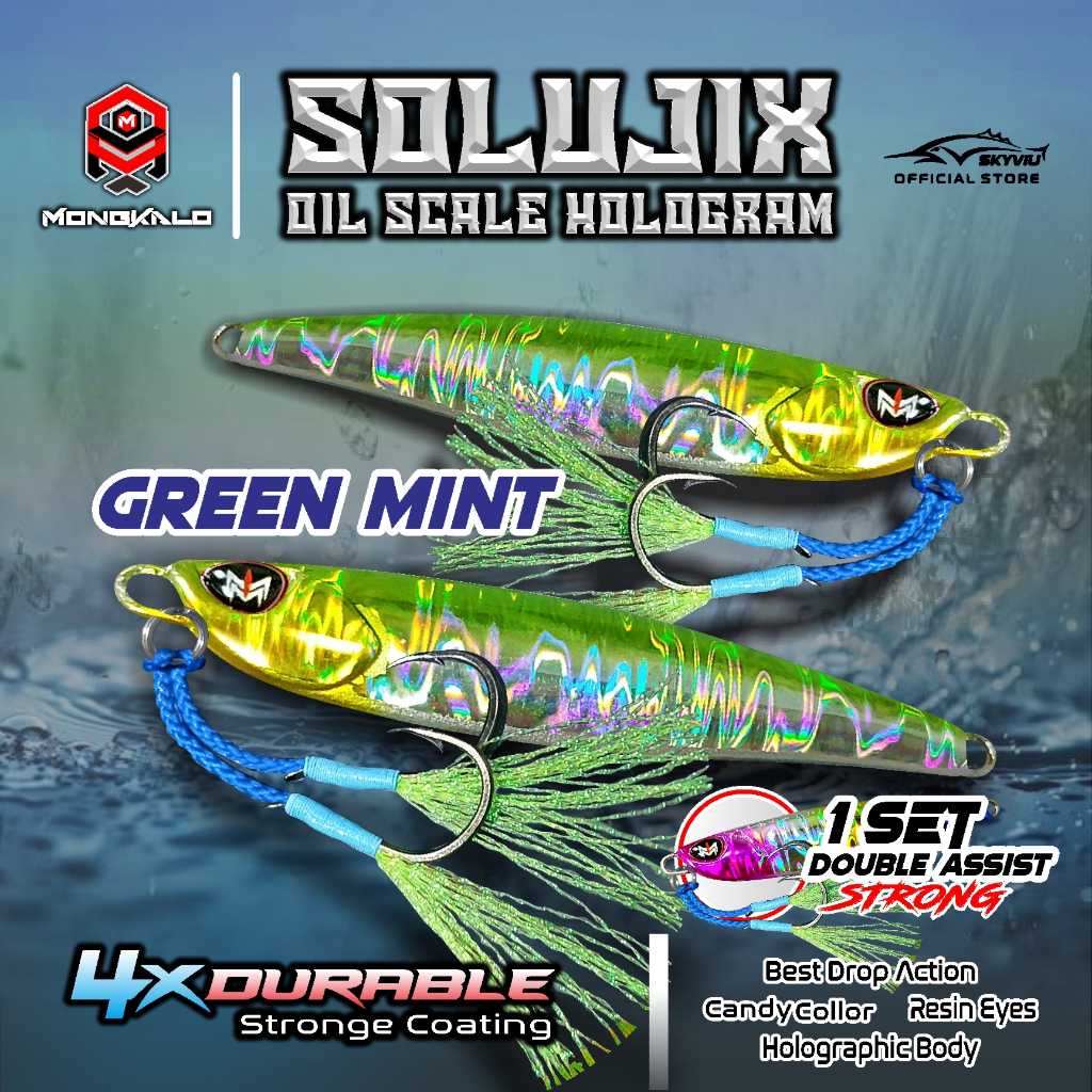 Mongkalo Solujix Minyak noGID noMotif Candy 7 Hijau-Mint