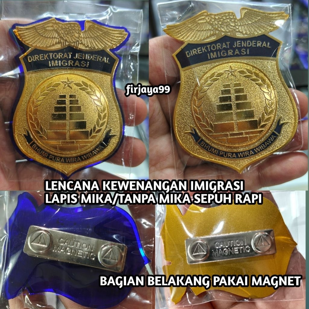 lencana kewenangan imigrasi magnet/pin direktorat jenderal imigrasi/kewenangan imigrasi