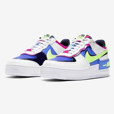 NIKE AIR FORCE 1 SHADOW WHITE SAPPHIRE BARELY VOLT (W)