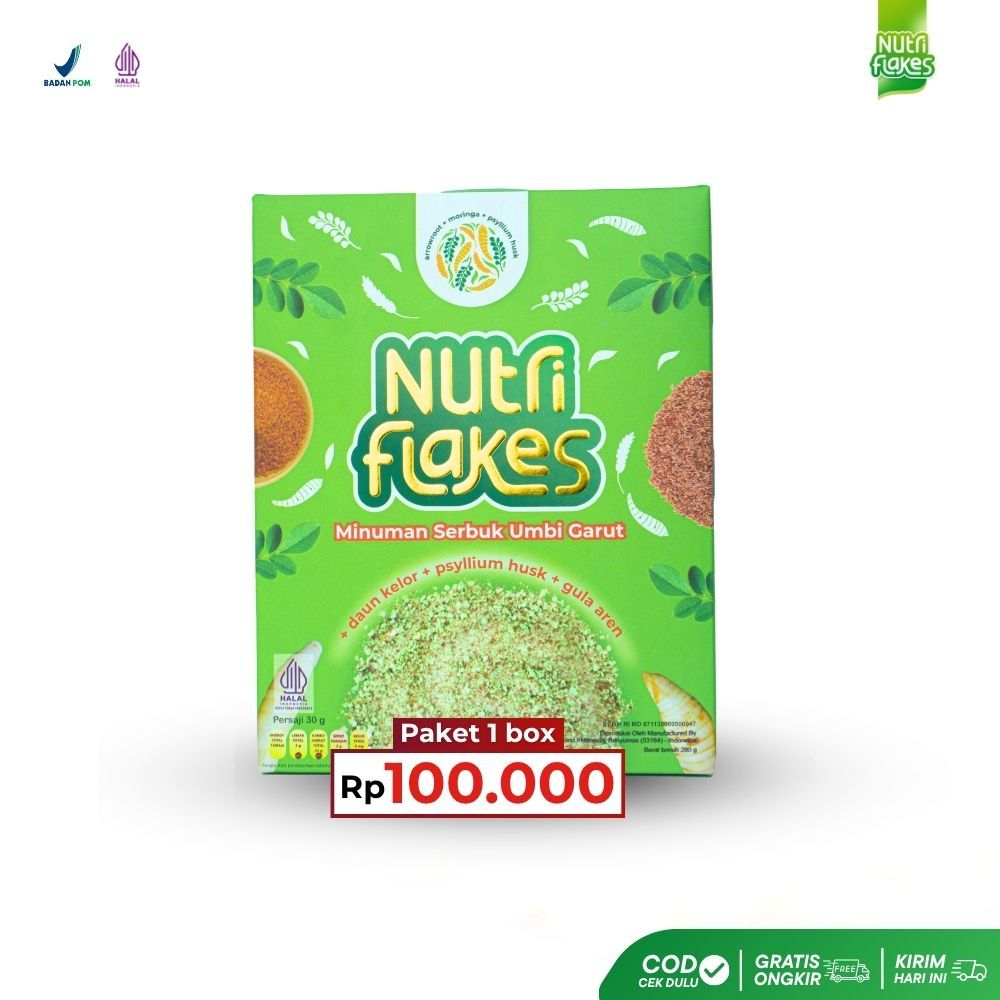 Nutriflakes Sereal Serbuk Umbi Garut 280g | ASAM LAMBUNG | ORIGINAL BPOM / NutriFlakes