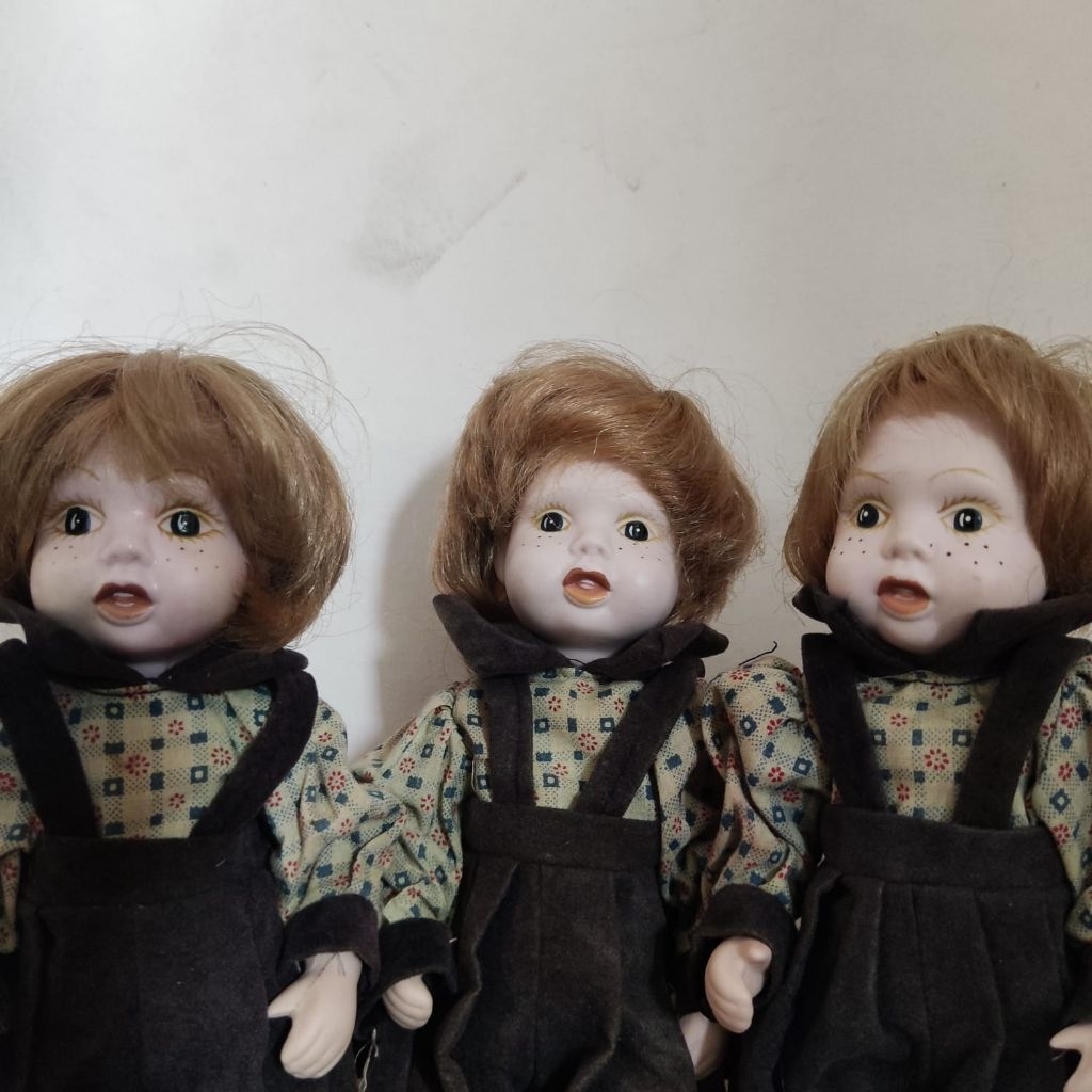 Handmade Bisque Full Porcelain Doll Baby Boy Triplets. Boneka Porselen Keramik Bisque Vintage