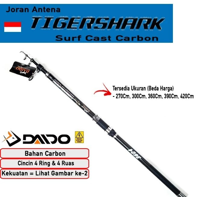 Joran Daido Antena TIGERSHARK Surf Carbon 390CM 420CM 450CM