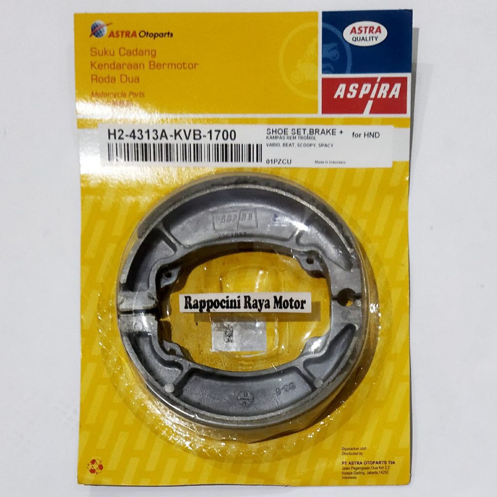 KAMPAS REM BELAKANG ASPIRA VARIO / BEAT / SPACY / SCOOPY