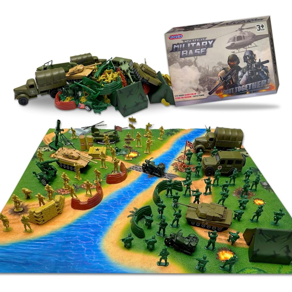 TALGIC Army Men Playset - Large Set Including Army Men Action Figures, Battle Mat
