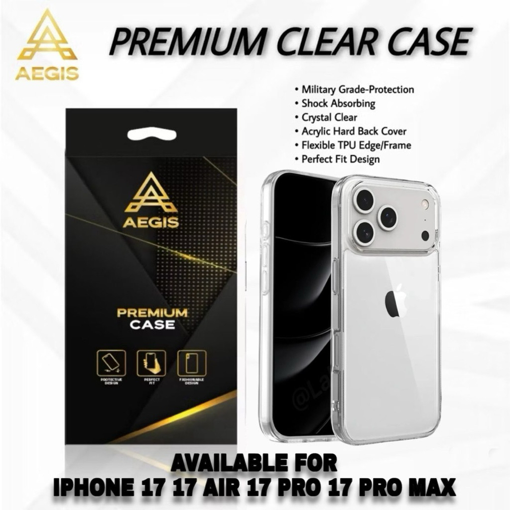 AEGIS Clear Case Premium Iphone 17 17 Air 17 Pro 17 Pro Max