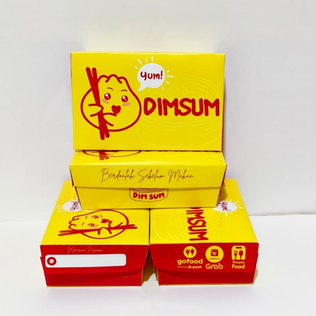 Paper lunch box S DIMSUM 100 pcs Kotak dimsum Dus makanan termurahnya Ivory (S dimsum)