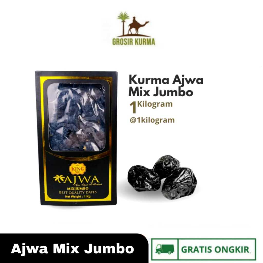 King Dates Ajwa Aliyah Madinah - Kurma Nabi Mix Jumbo 1kg High Quality