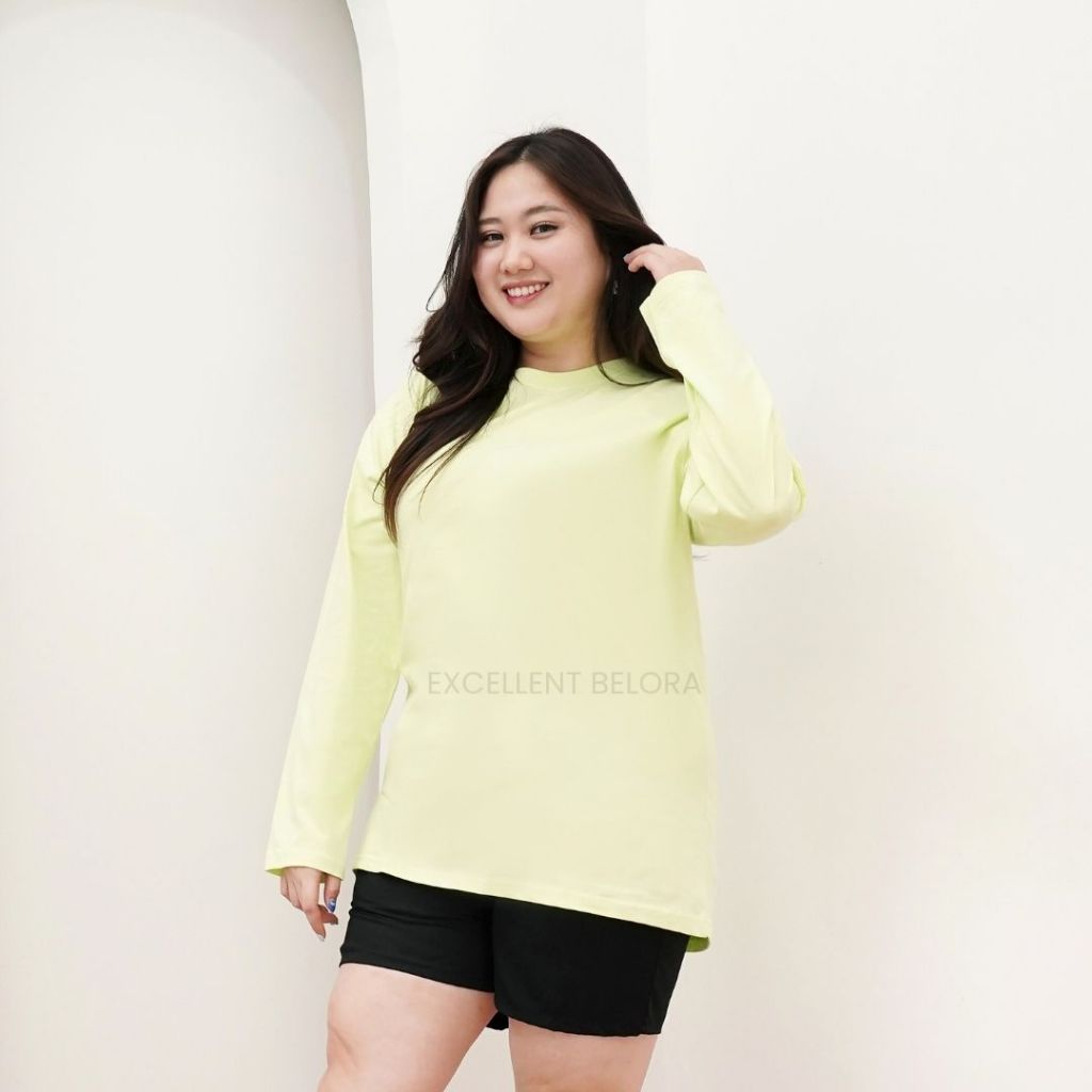 Excellent Design Tshirt Kaos Polos Premium Cotton Combed 24s Unisex Pria Wanita Hijau Lime