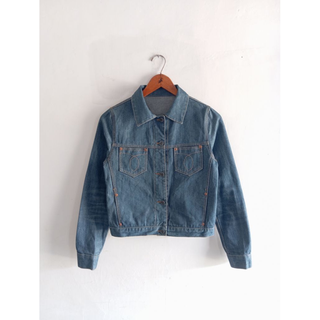 jaket denim jeans crop no brand