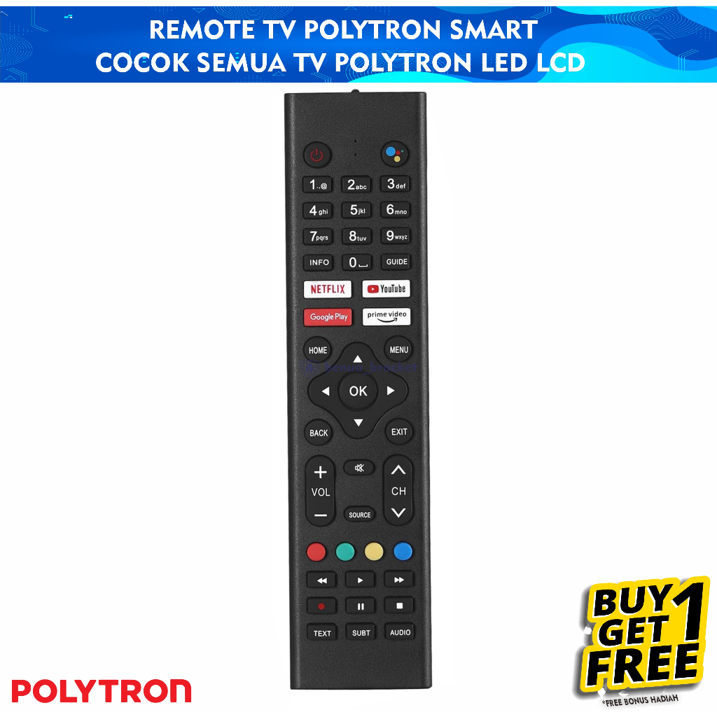 Remote tv Polytron Remot Polytron Smart TV Remote TV Polytron LCD LED Android Smart TV Original BB1