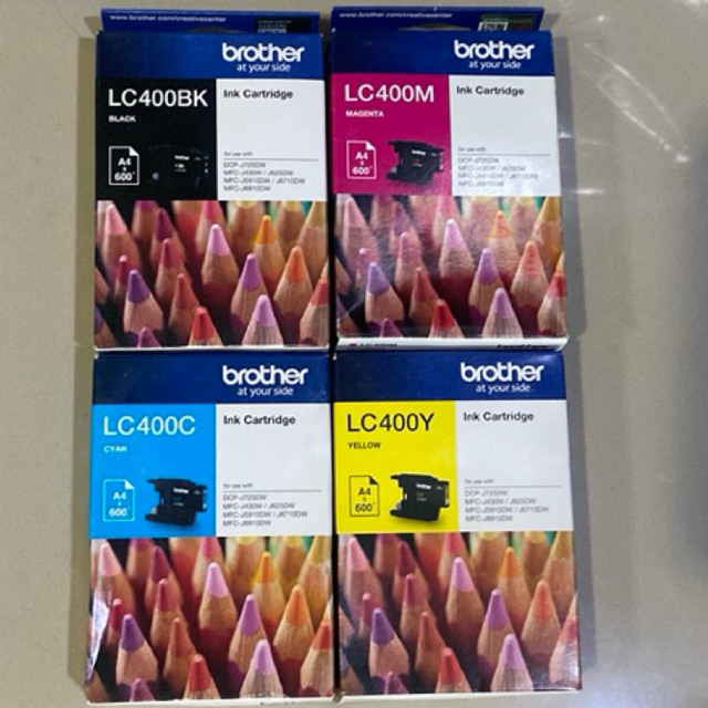 Tinta Brother LC-400 BK/C/M/Y for use with DCP-725DW/MFC-430W/J625DW/MFC-J5910DW/J6710DW/MFC-J6710DW