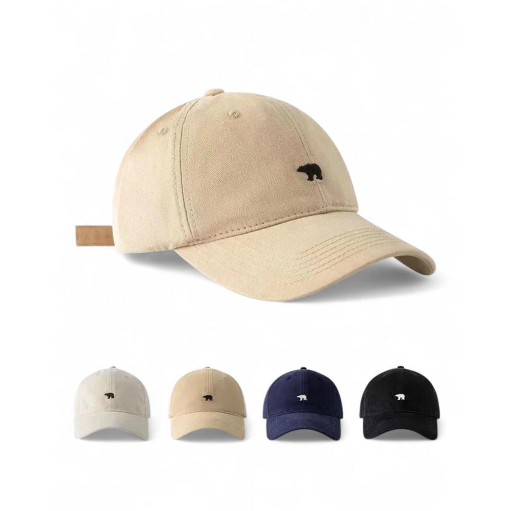 Unisex Topi Baseball Pria Wanita Bordir Bear Adjustable Cap Fashion Korean
