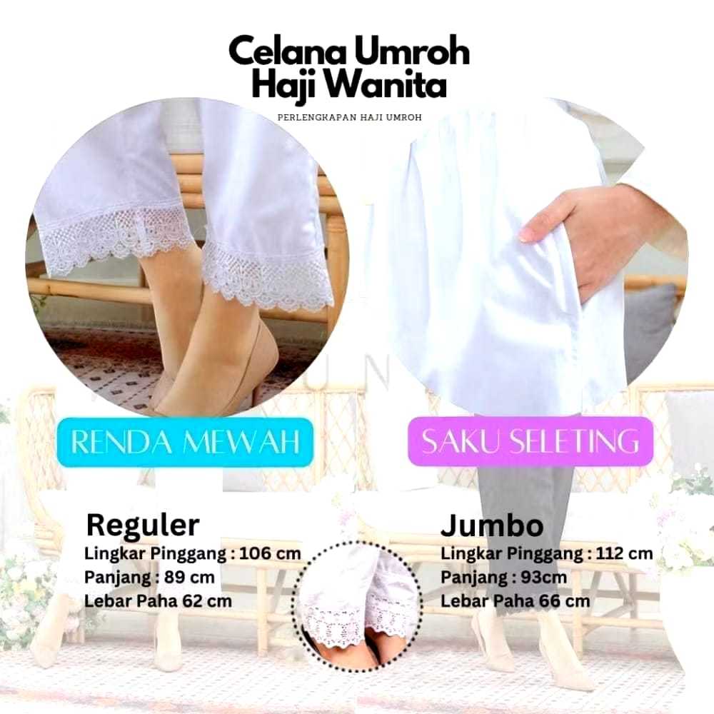 Celana Ihrom Wanita Katun Premium  Celana Haji Dan Umroh