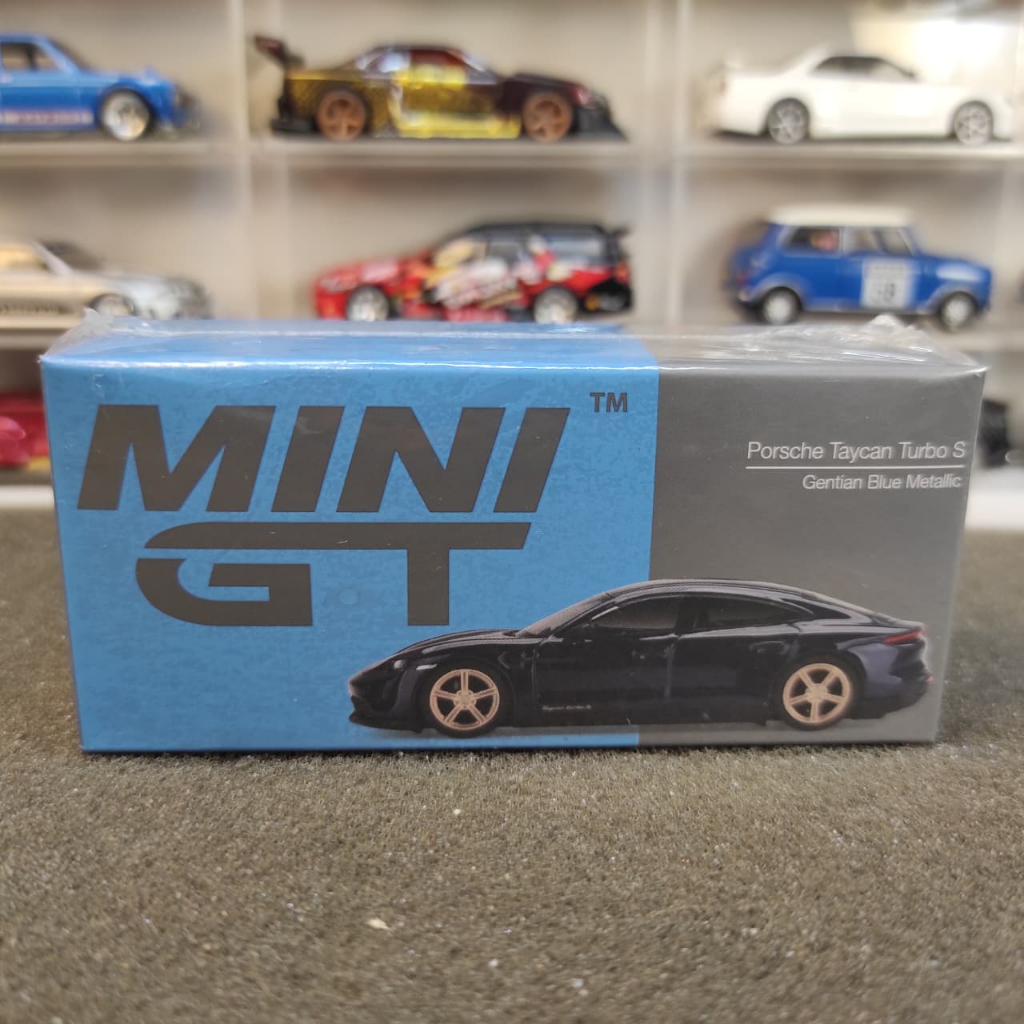 Mini GT 339 Porsche Taycan Turbo S Gentian Blue Metallic