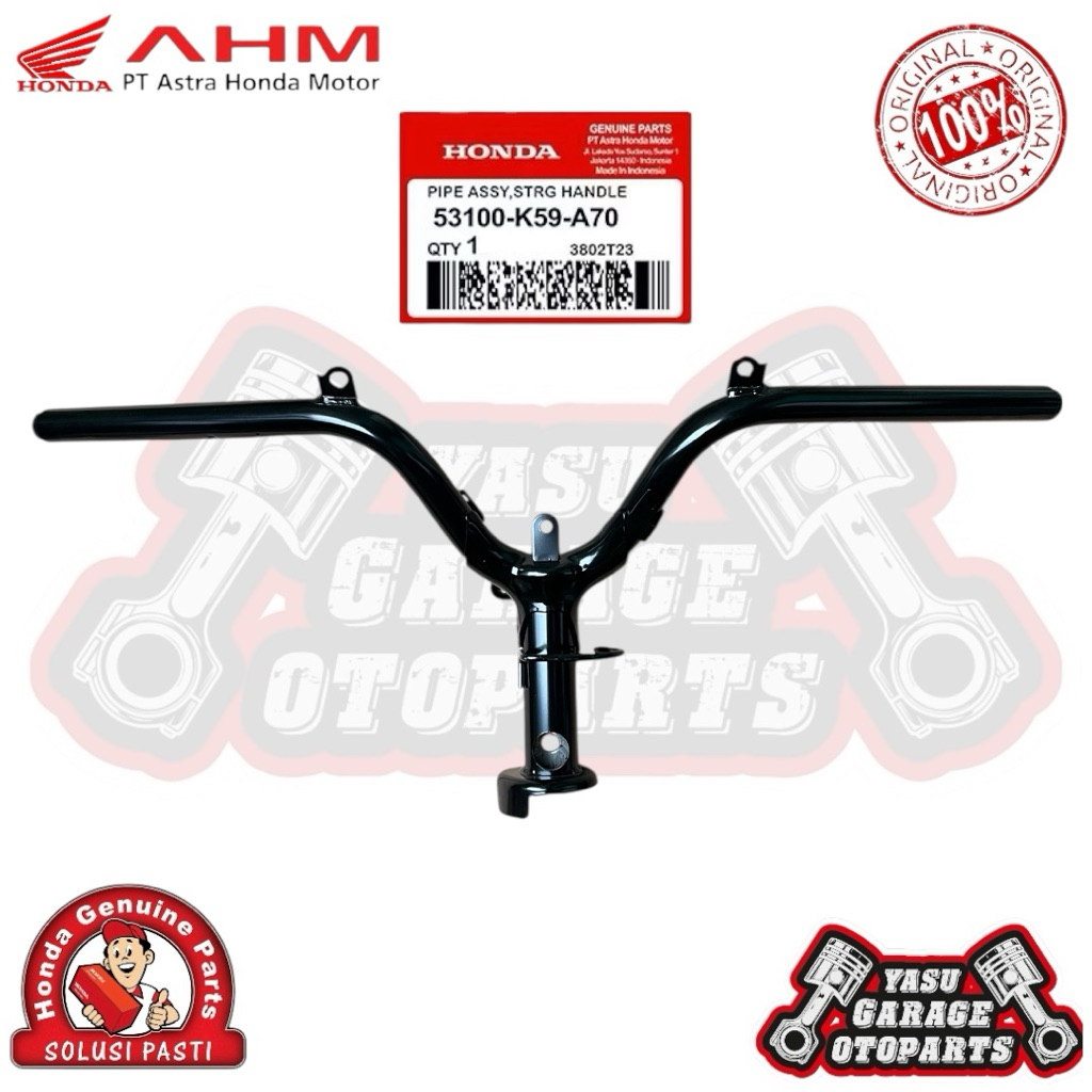 53100-K59-A70 Pipe Comp Stering Handle Stang Stir Vario 125 150 LED NEW ORIGINAL AHM 53100-K59-A70