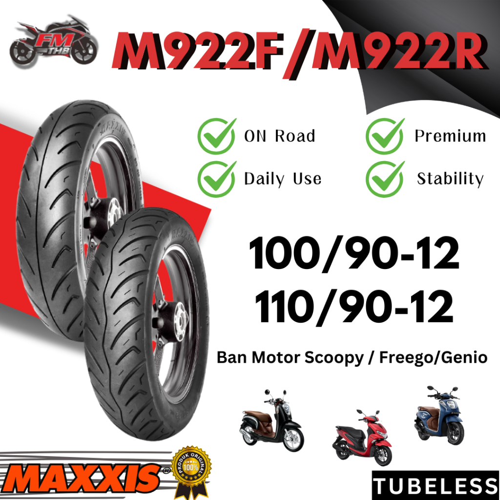 Ban Maxxis M922/M922F/M922R Tubeless (Pilih Ukuran) - Ban Motor Ring 12 Tubles