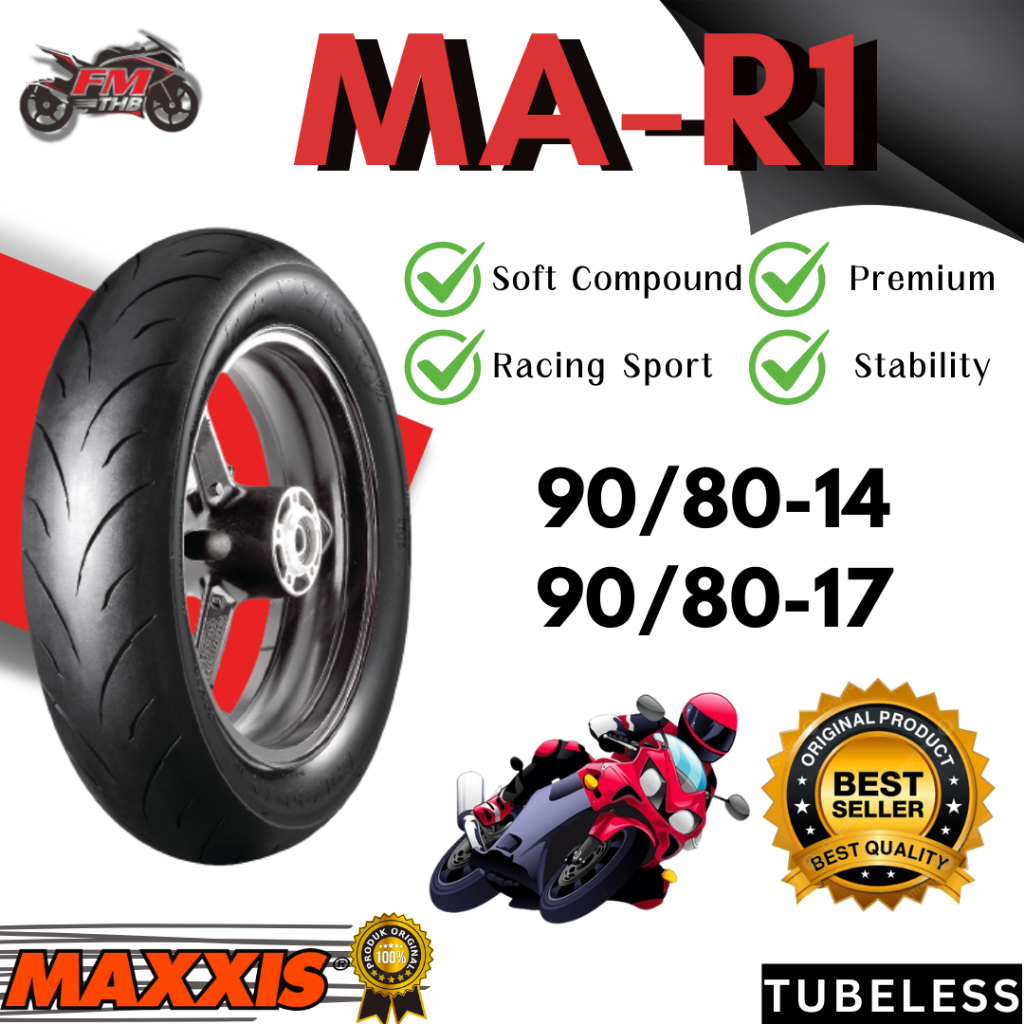 Ban Maxxis MA-R1 Ring 14 & Ring 17 Tubeless - Ban Motor Balap/Racing/Slick Ring 14 Tubles
