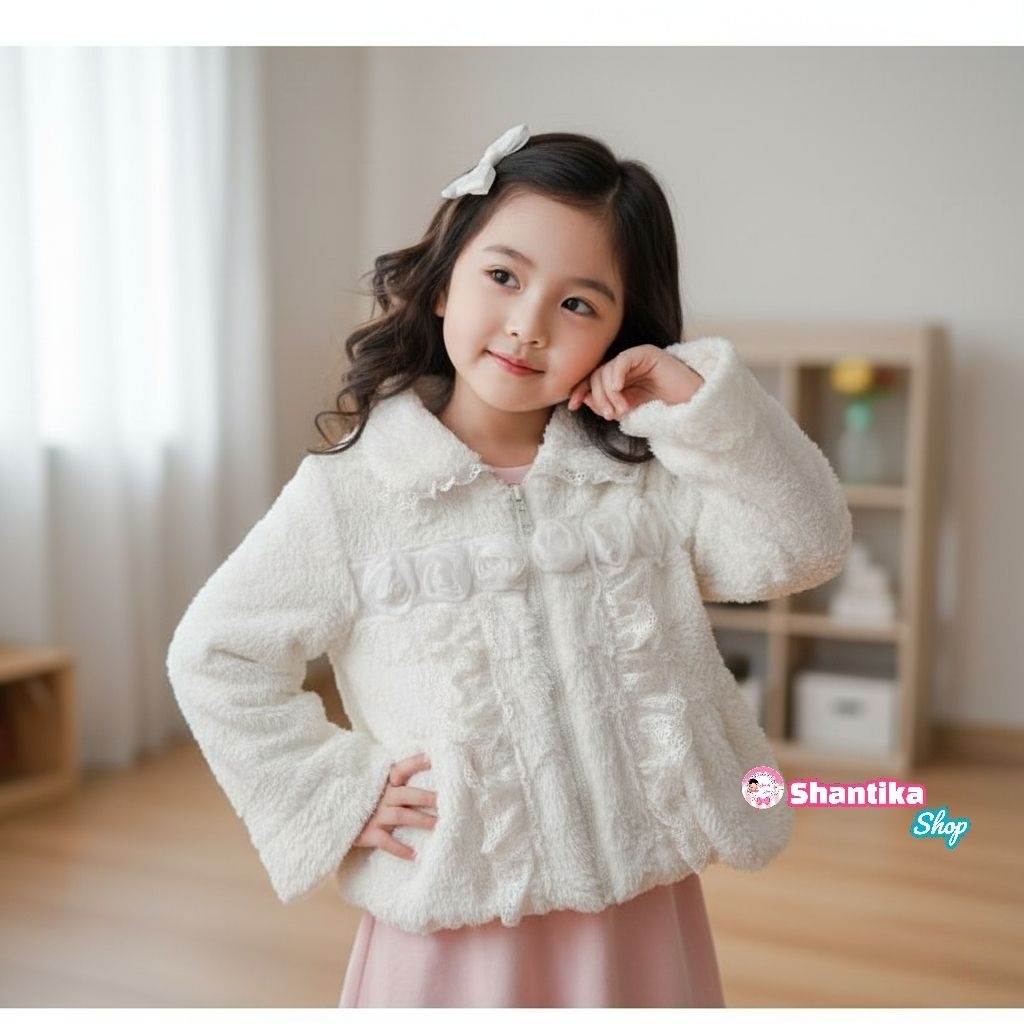 Preloved Jaket Bulu Anak Perempuan 2-4 Tahun