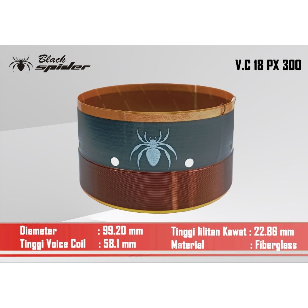 Voice Coil Black Spider BS 18 PX 300 (ORIGINAL)