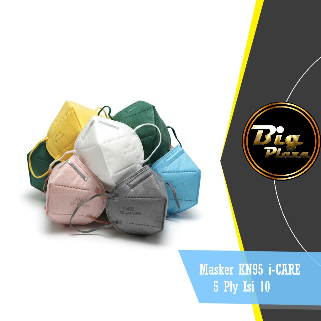 Masker KN95 i-CARE 5 Ply Isi 10 | Masker Medis 3D Premium Warna Elegan – Nyaman & Aman Kemenkes RI