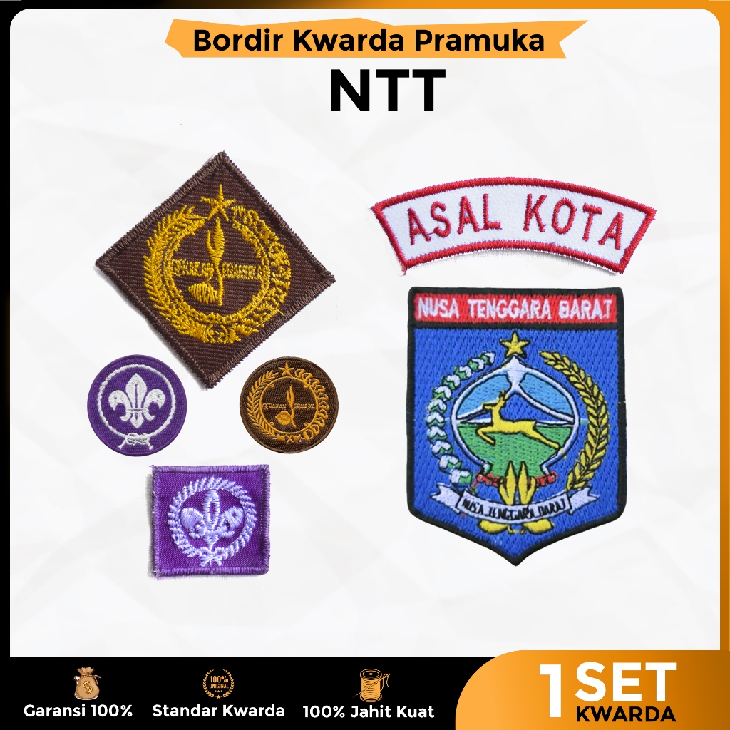 Paket Kwarcab Lokasi Pramuka Kwarda  NTB Kabupaten Kota - Atribut Seragam Pramuka Logo Bordir