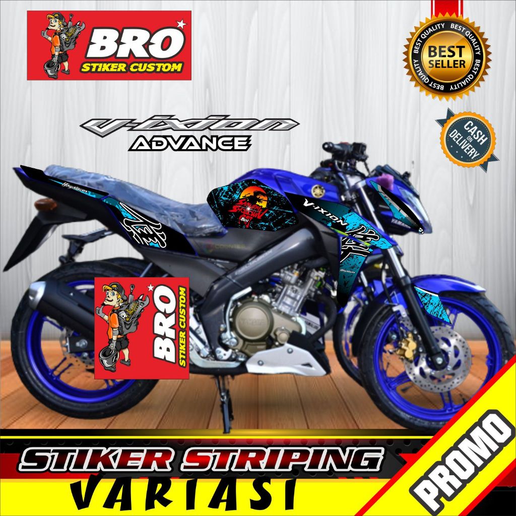 Striping Vixion Advance Motif Hayabusa Series / Stiker Striping Vixion Advance