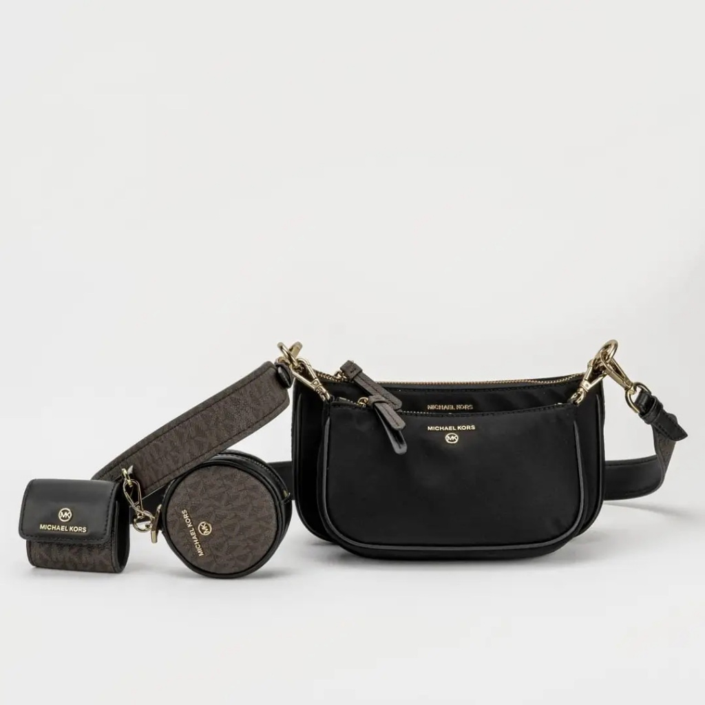 “PRELOVE” TAS/BAG MICHAEL KORS JET SET MEDIUM NYLON CROSSBODY BAG BLACK