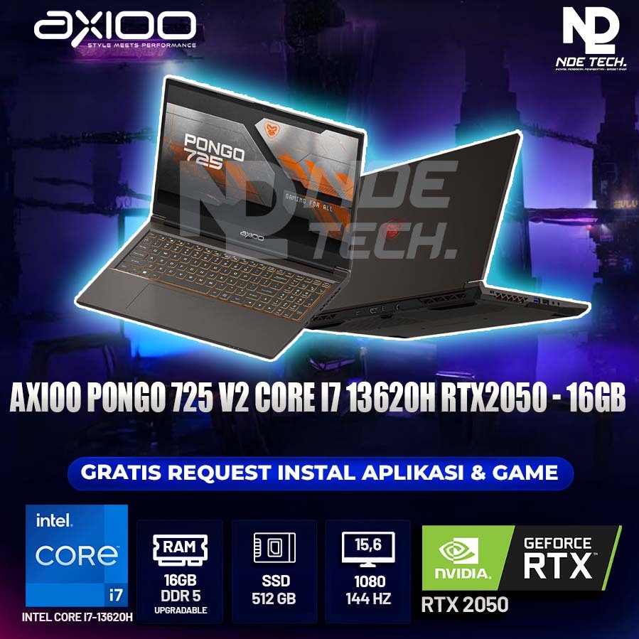 AXIOO PONGO 725 V2 CORE I7 13620H RTX2050