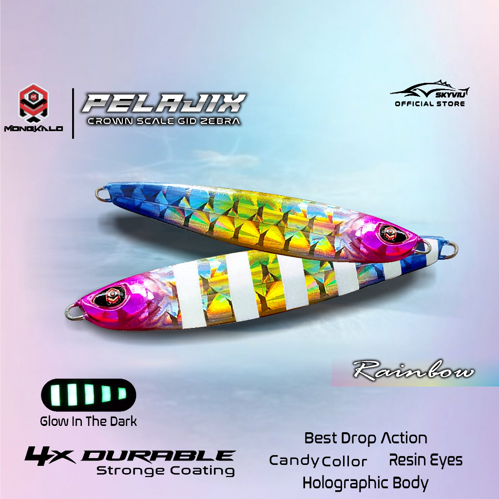 Mongkalo Pelajix Kipas GID-Zebra noMotif Candy 30 Rainbow