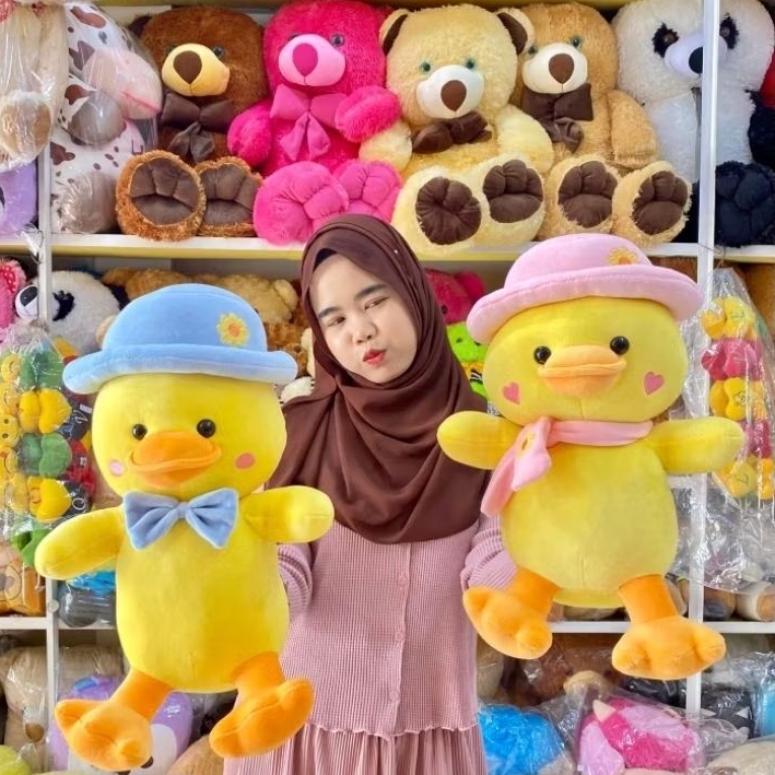 Boneka Bebek Lucu Cantik -Plush Toy Lembut 40 Cm Kado Ulang Tahun Anak - Mainan Anak Aman Dipeluk Bo