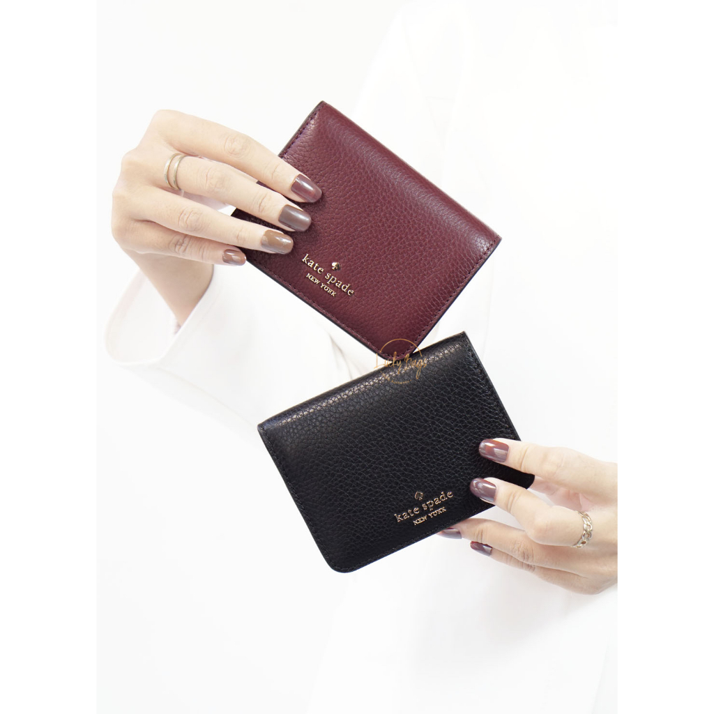 KS lena small slim bifold wallet pebble leather (authentic/original)