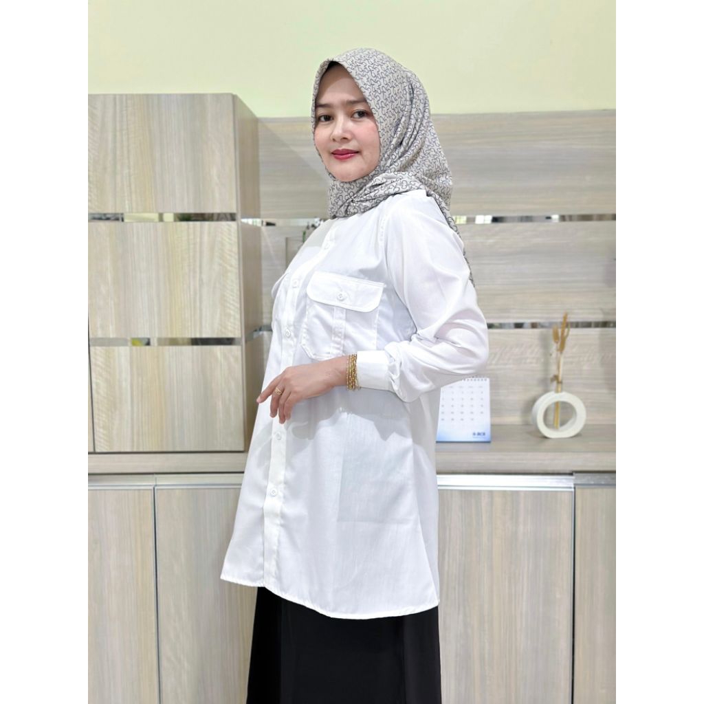 Stelan Rok Hitam Putih Baju Pemda Saku Dada | Stelan Rok  Baju Pemda | Bahan Toyobo Premium