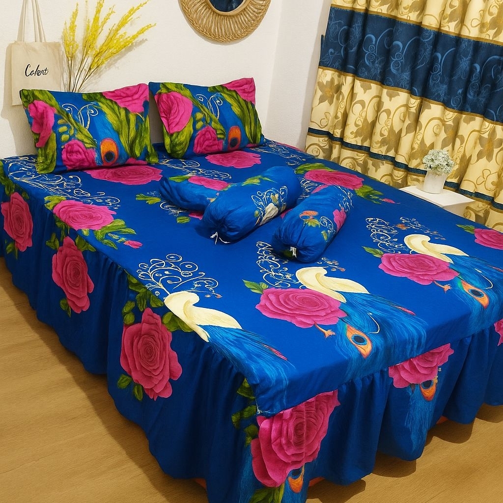 PROMO SPREI RUMBAI MOTIF BUNGA UKURAN 180X200 160X200 120X200 FREE SARUNG BANTAL DAN SARUNG GULING