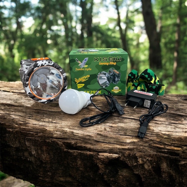 Kiseki Senter Kepala CK-SK299X Cahaya Putih 300Watt 16Jam Penerangan Kapasitas Baterai 2x3000mAH