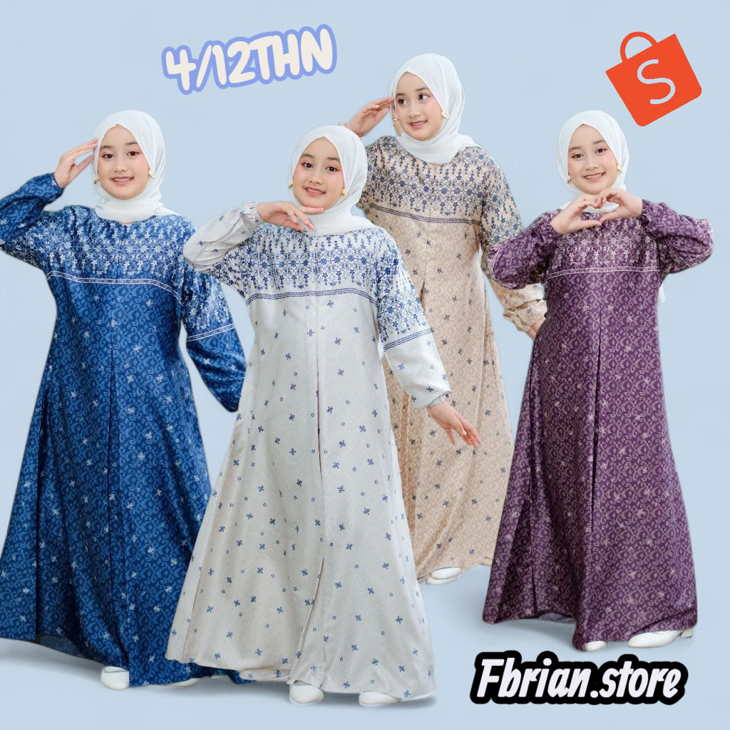 COD Baju Gamis anak perempuan motif armani silk premium elegan terbaru seragaman couple keluarga