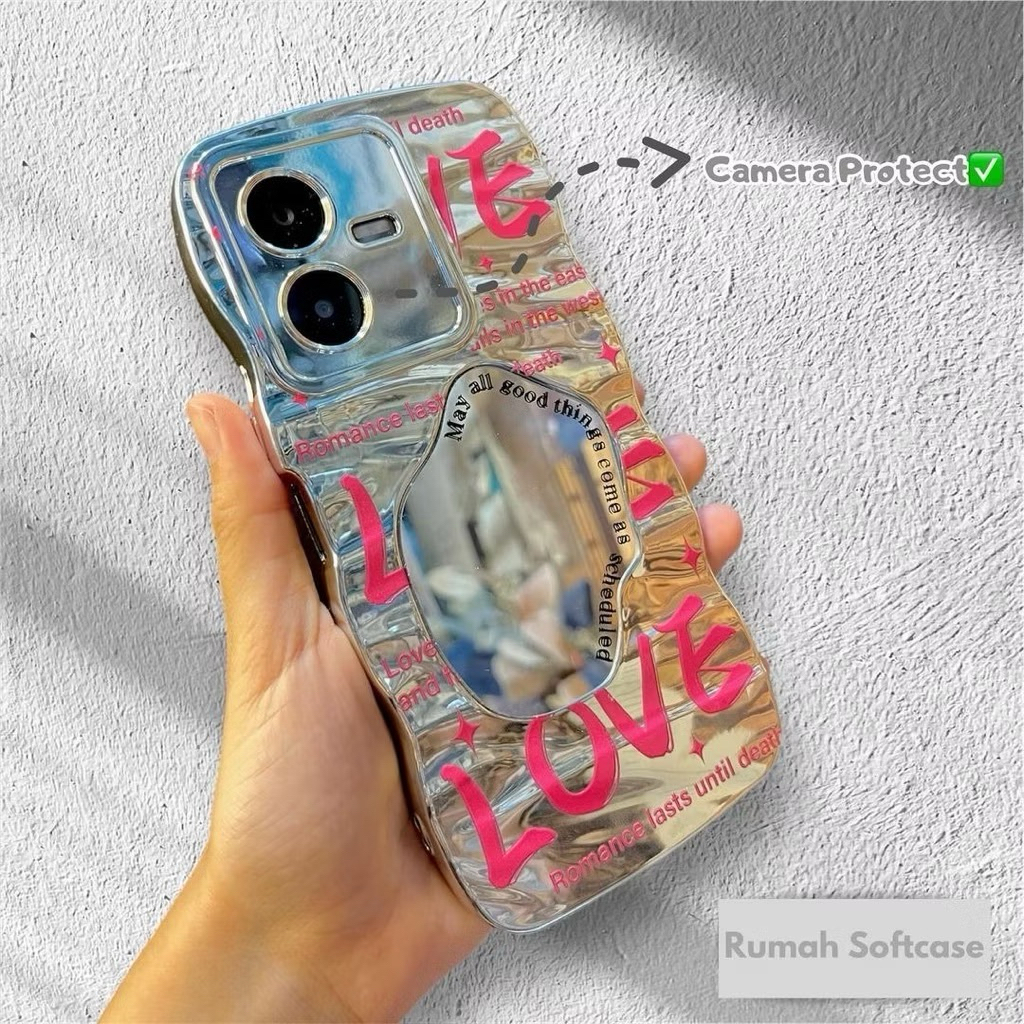 CASE PRETTY LOVE MIRROR ANDROID VIVO Y21 Y21S Y21T Y21A Y16 Y15S Y01