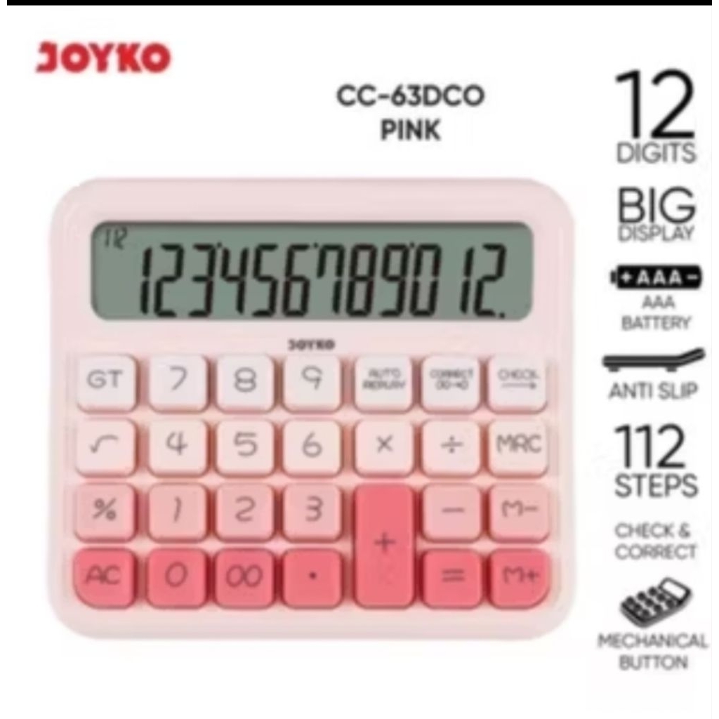 CALCULATOR CC-63DCO PINK JOYKO