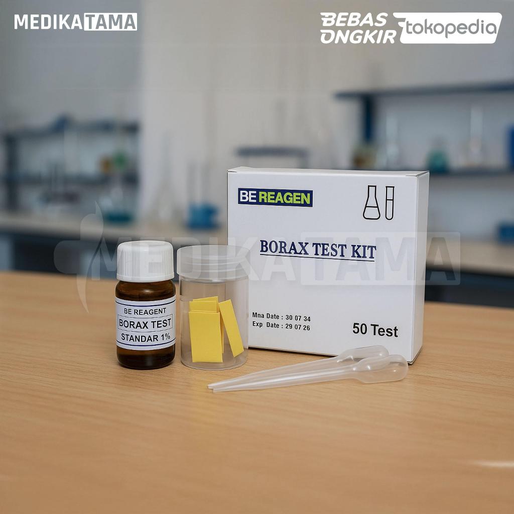 Reagent Uji Kandungan Borak (Borax), Test Kit kualitatif 50 test BE Reagen