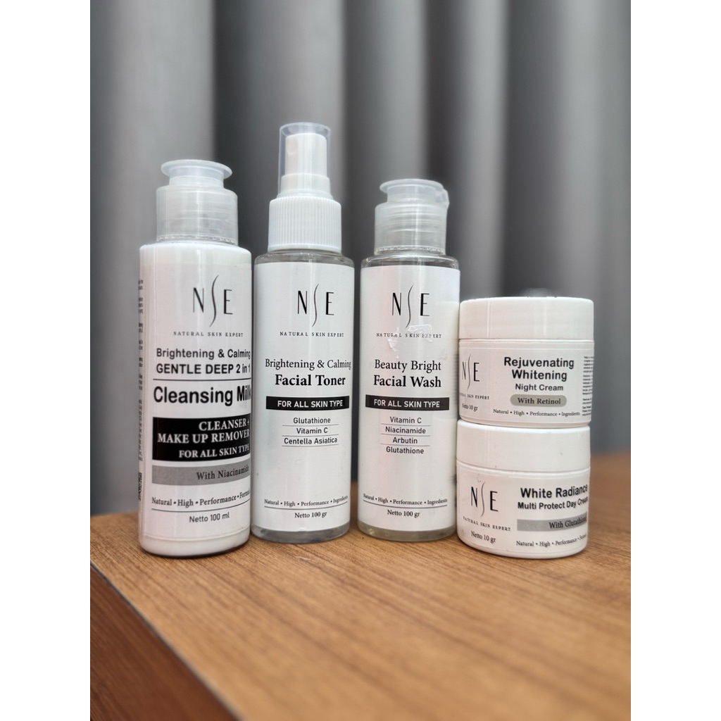 nse natural skin expert paket day cream night cream face wash milk cleanser toner